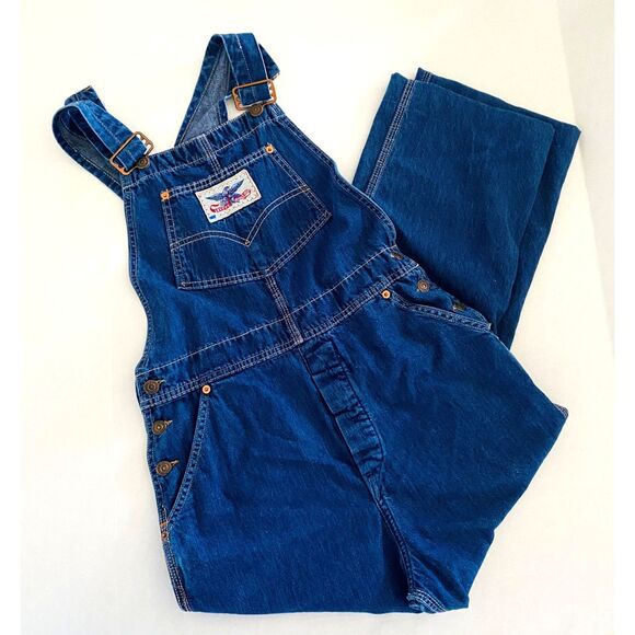 Levis Rare Vintage SF 207 Orange Tab Denim Blue Jeans Overalls Unisex Sz 12 - Picture 1 of 16